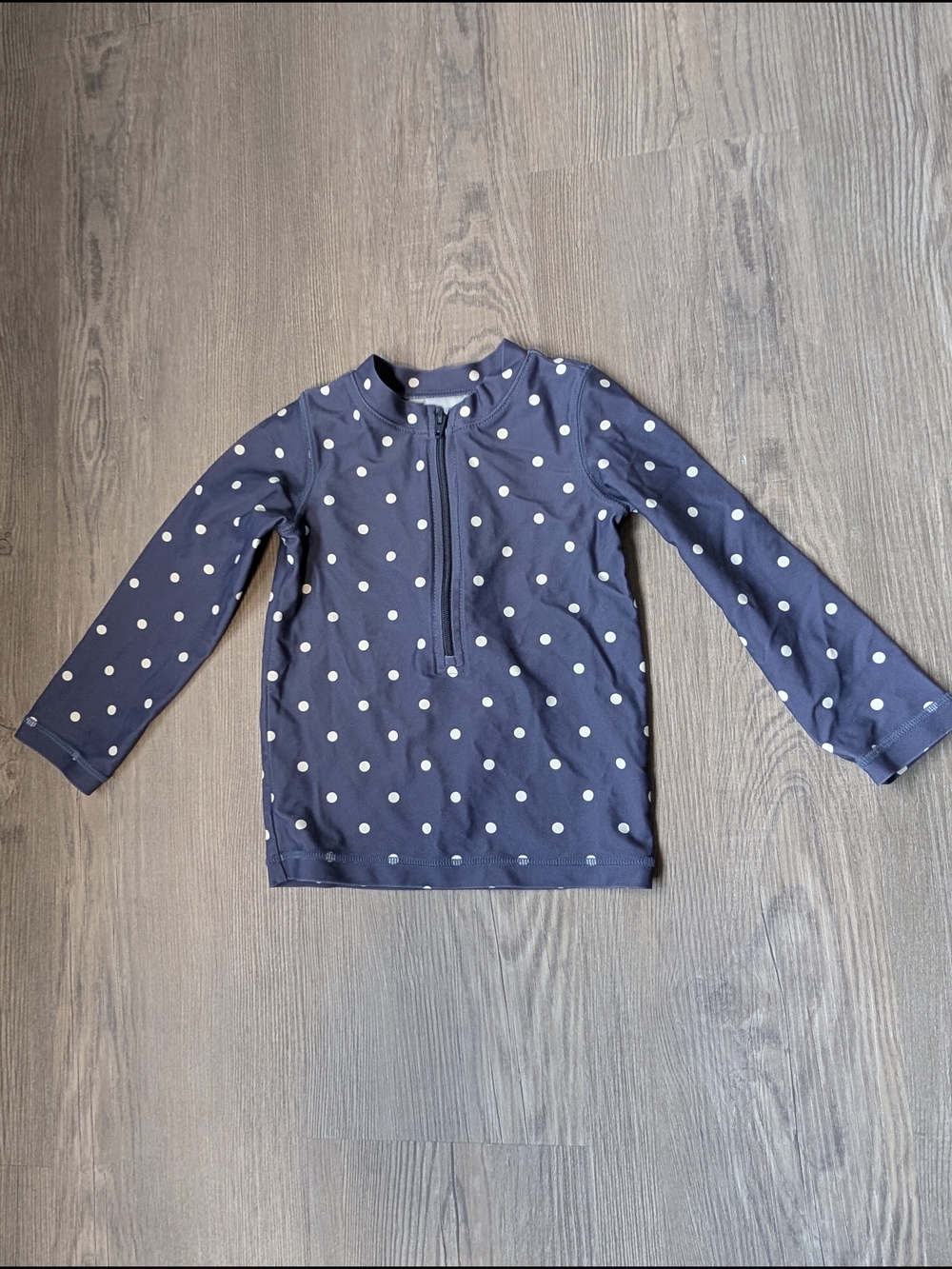 Primary Kids‎ Navy Polka Dot Long Sleeve Rashguard Swim Top 18-24 Months
